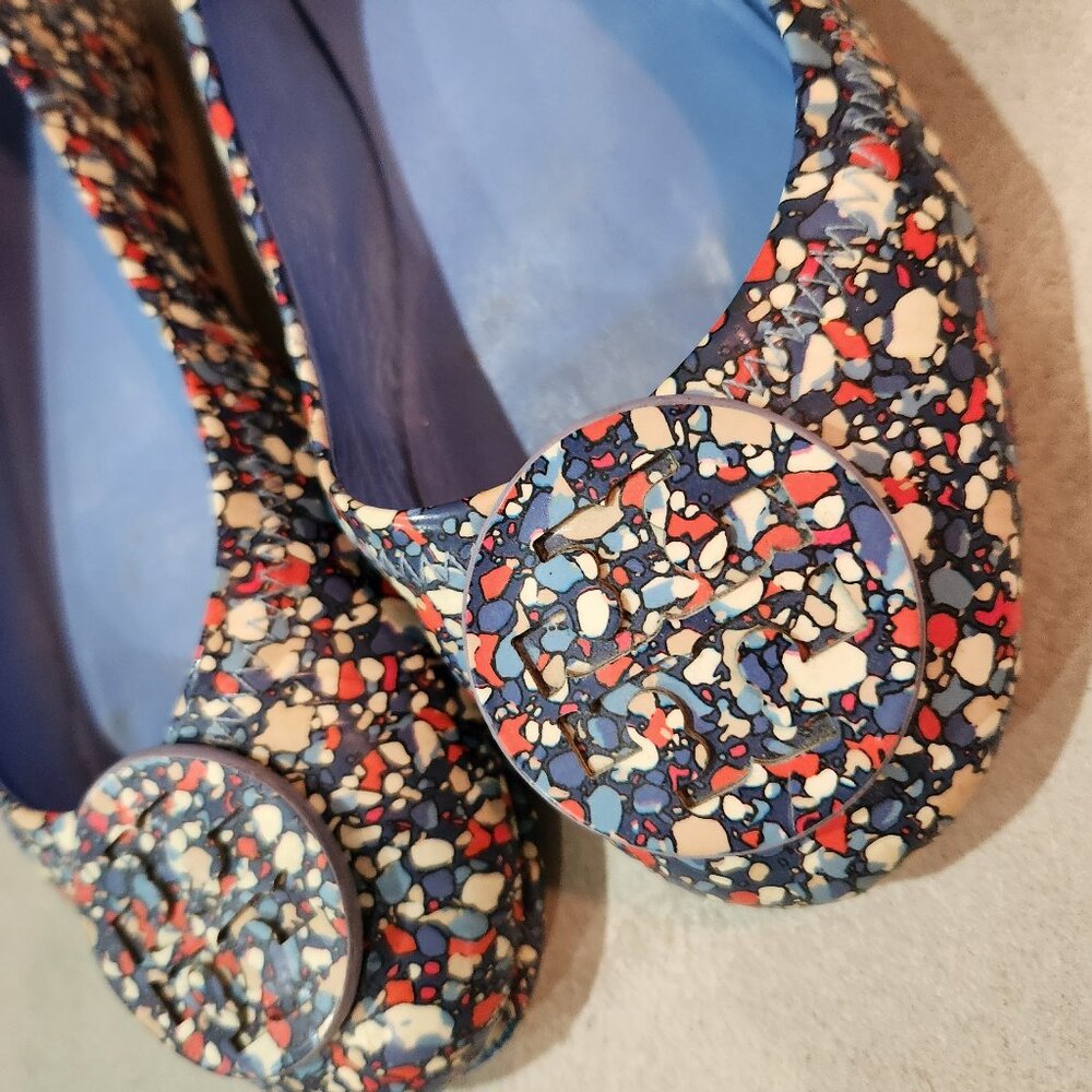 Tory Burch | Multi Colored Red White Flats 7.5W